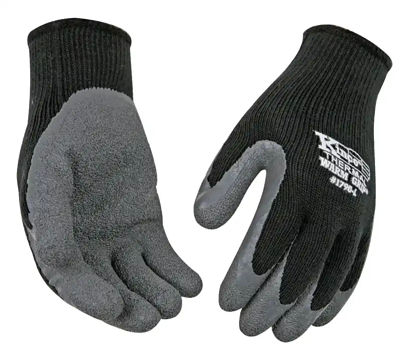 Men‘s Cold-Weather Knit Gloves, Latex-Coated, L