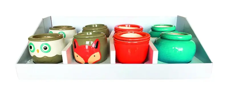 Southern Patio 7.3 In. H X 14.8 In. W X 28.1 In. D X 15 In. D Ceramic Flower Pot Assorted