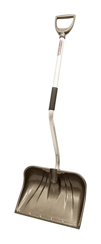 Backsaver LiteWate Snow Shovel, Ergo Aluminum Handle, 18-In. Poly Blade
