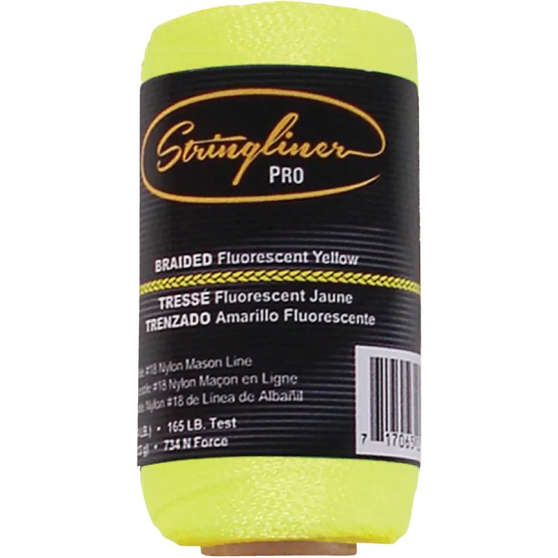 Braided Construction Line, Fluorescent Yellow, 1/4 , 250 Ft. Roll