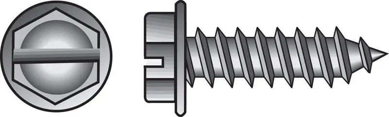 HILLMAN No. 10 Ga. X 2 In. L Slotted Hex Washer Head Sheet Metal Screws 1 Pk