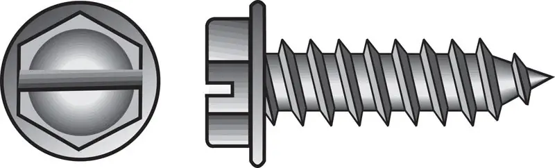 HILLMAN No. 14 Ga. X 1 In. L Slotted Hex Washer Head Sheet Metal Screws 100 Pk