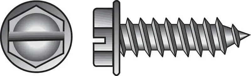Hillman No. 8 X 1/2 In. L Slotted Hex Washer Head Sheet Metal Screws 100 Pk
