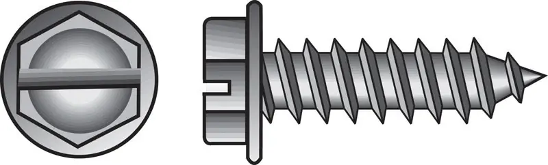Hillman No. 8 X 3/4 In. 31 L Slotted Hex Washer Head Sheet Metal Screws 100 1 PK