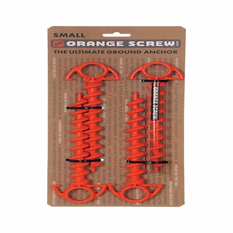 Nite Ize Orange Screw Small Ground Anchor – 4‑Piece Plastic Stake, 400 lb Capacity
