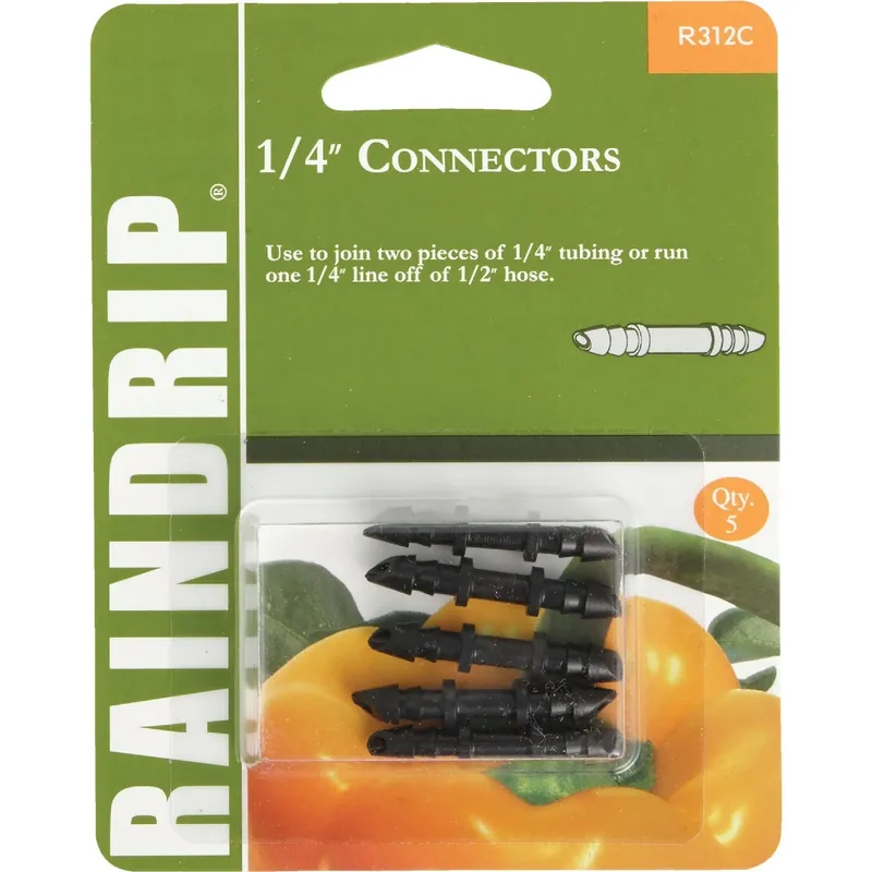 Raindrip 1/4 In. Barbed Drip Irrigation Connector 5 Pk