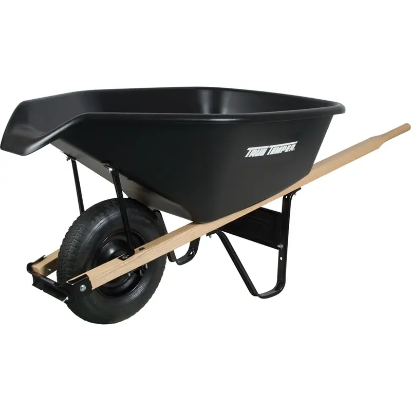 EZ Pour Wheelbarrow, Black Poly, 6-Cu. Ft.