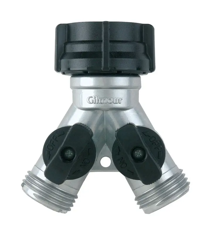 Dual Connector Hose Y Shut Off Valve, Metal