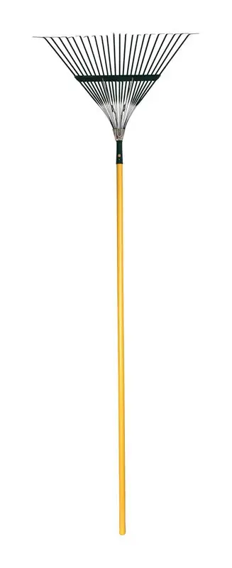 54 In. Steel Leaf Rake With 22 Tines And Wood Handle