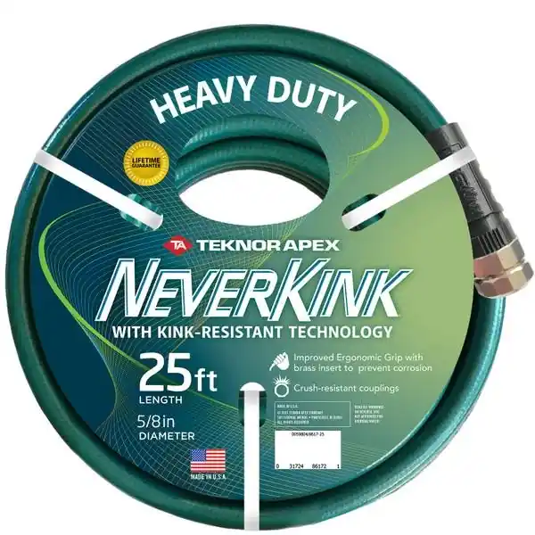 25‘ Heavy Duty Garden Hose - Durable, Kink-free Design