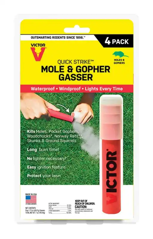 Victor Quick Strike Toxic Gasser Fog For Gophers And Moles 4 Pk 4 Pk