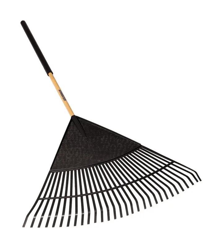 S400 Jobsite 71 In. 30 Tine Poly Leaf Rake With Wood Handle