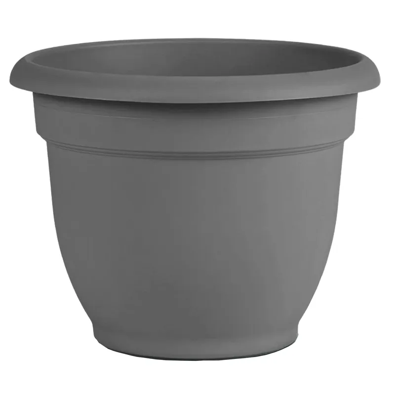 Ariana 13.75 In. H X 16 In. Dia. Charcoal Plastic Self Watering Planter