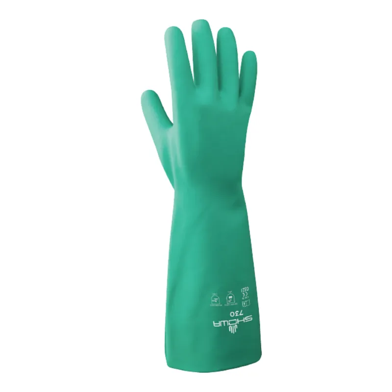 Unisex Indoor/outdoor Nitrile Chemical Gloves Green Large 1 Pair