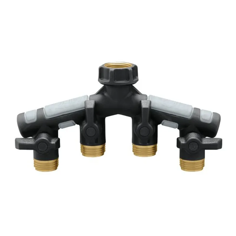 Metal 4-outlet Hose Shutoff Manifold, 3/4 Inch Connection