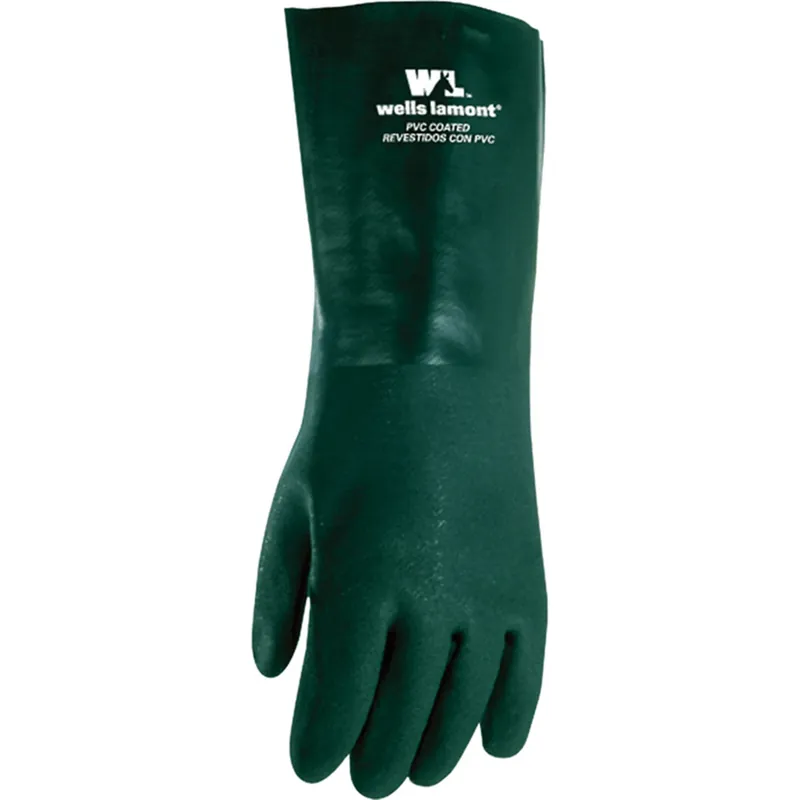 Men‘s Indoor/outdoor Pvc Chemical Gloves Green Large 14-inch Cuff
