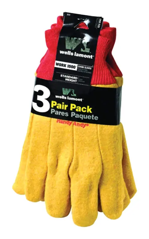 Handy Andy Men‘s Indoor/outdoor Chore Gloves Yellow One Size Fits All