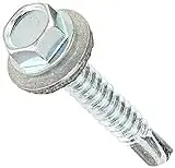 The Hillman Group 561056 1/4-14-Inch X 1-1/2-Inch Washer Head Neoprene Washer Self Drilling Screw, 100-Pack