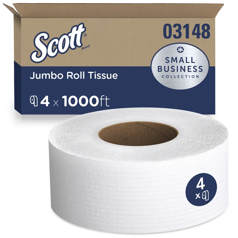 Jumbo Toilet Paper 4 Rolls 1000 Sheets 1000 Feet 2-ply
