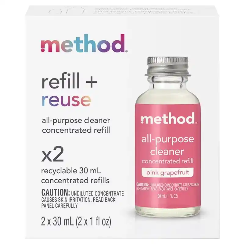 Method Pink Grapefruit Scent Concentrated All Purpose Cleaner Refill Liquid 1 Oz