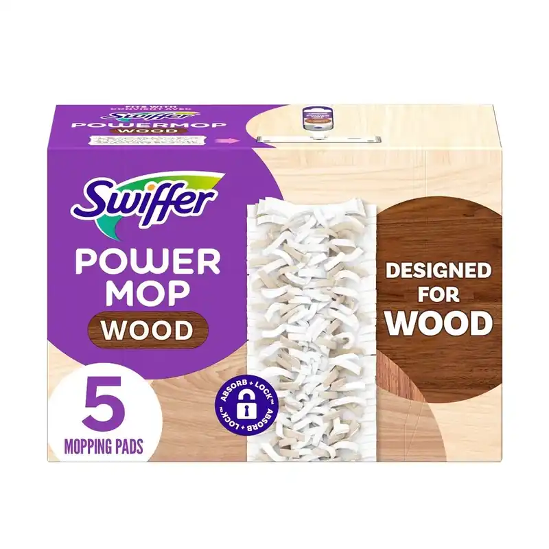 Swiffer Power Mop 15.4 In. Wet And Dry Microfiber Mop Refill 5 Pk