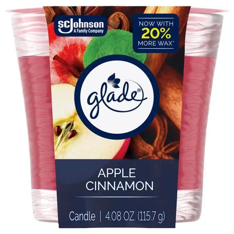 Glade Apple Cinnamon Red Candle – 4.08 oz Air Freshener For Home