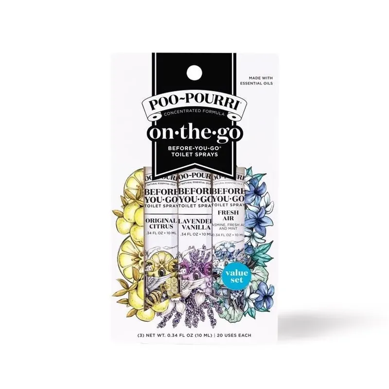 Citrus Bathroom Freshening Spray – 3‑Bottle Set By Poo‑Pourri