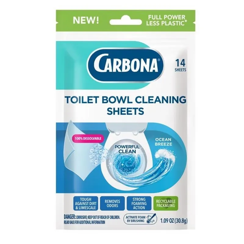 Carbona Ocean Breeze Toilet Bowl Cleaning Wipes – 14 Biodegradable Pads (1.09 oz)
