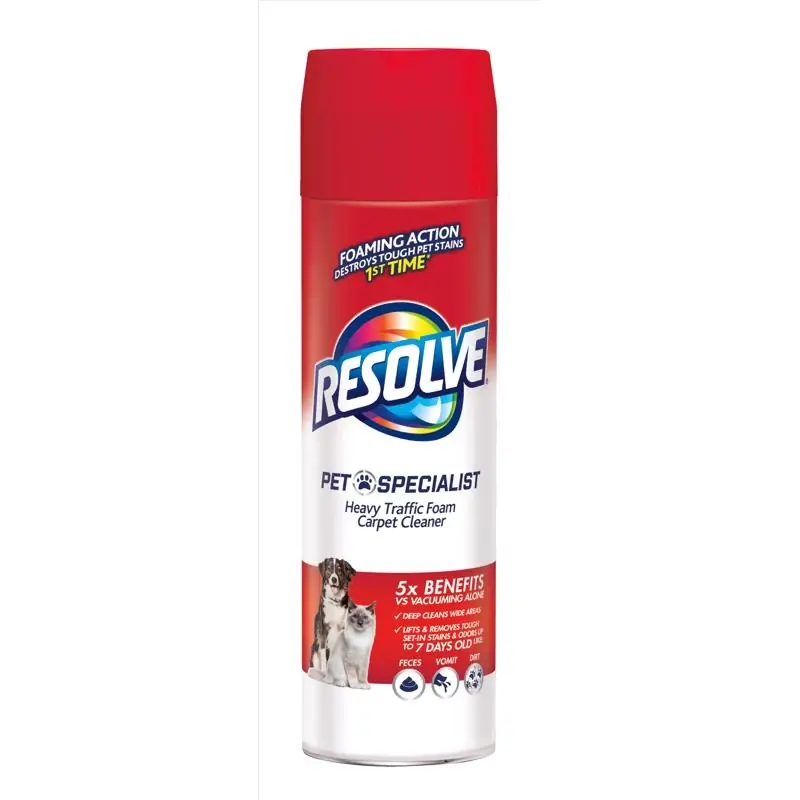 Resolve No Scent Pet Stain Carpet Cleaner Foam 22 Oz Aerosol