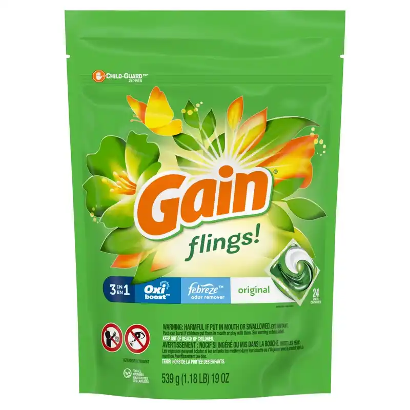 Gain Fling! Original Scent Laundry Detergent Pod 19 Oz 24 Pk
