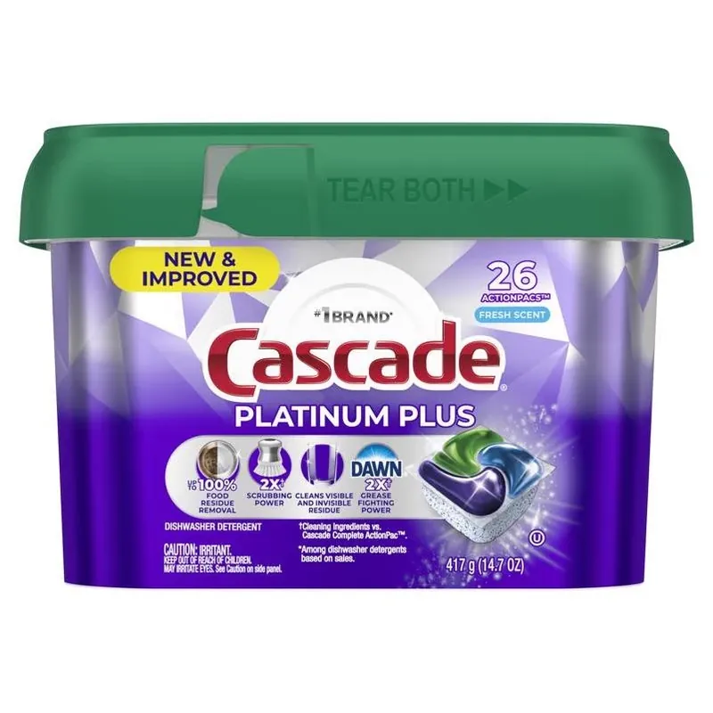Cascade Platinum Plus Fresh Scent Dishwasher Pods – 14.7 oz Concentrated Detergent (1 Pack)