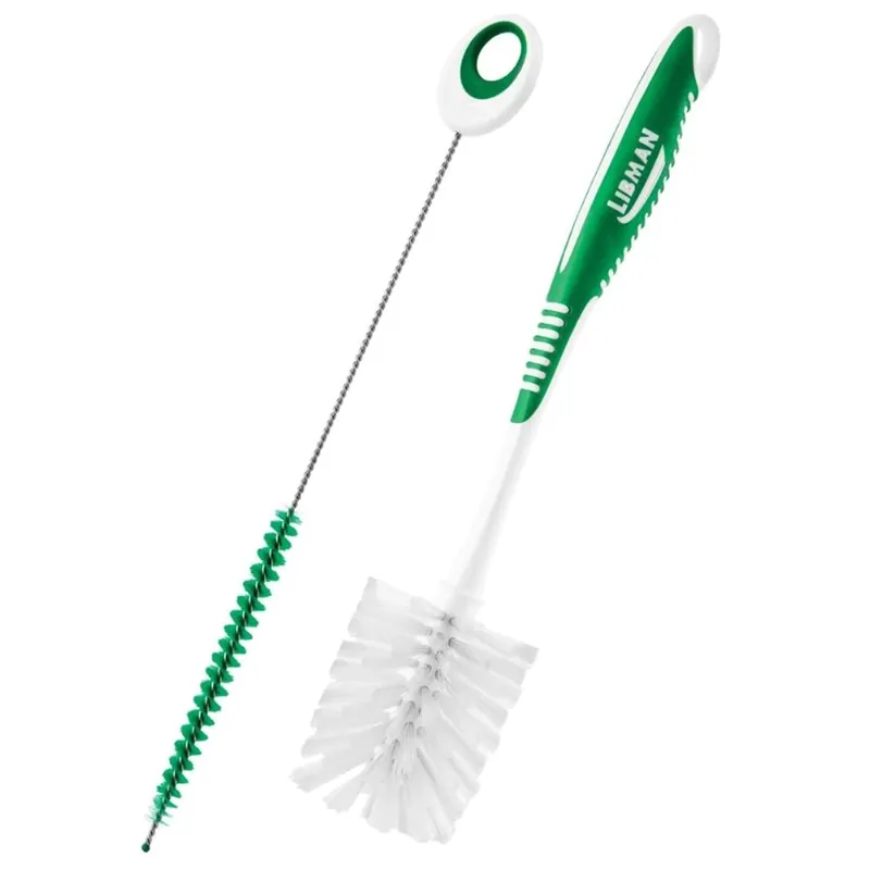 Libman 2.5 In. W Soft Bristle 6 In. Plastic/Rubber Handle Bottle And Straw Brush Set
