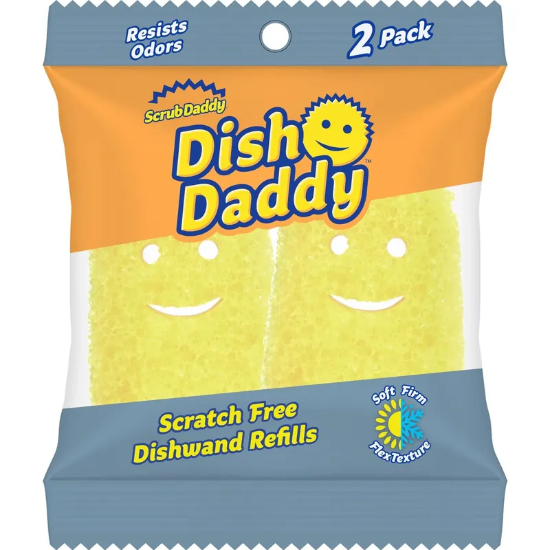 Scrub Daddy Dish Daddy Non-Scratch Dishwand Scrubber Refill For Multi-Purpose 5.8 In. L 2 Pk