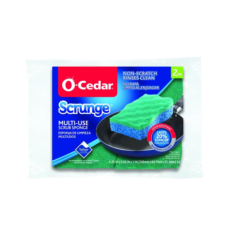 O-Cedar Scrunge Non-Scratch Scrubber Sponge For Multi-Purpose 4.25 In. L 2 Pk