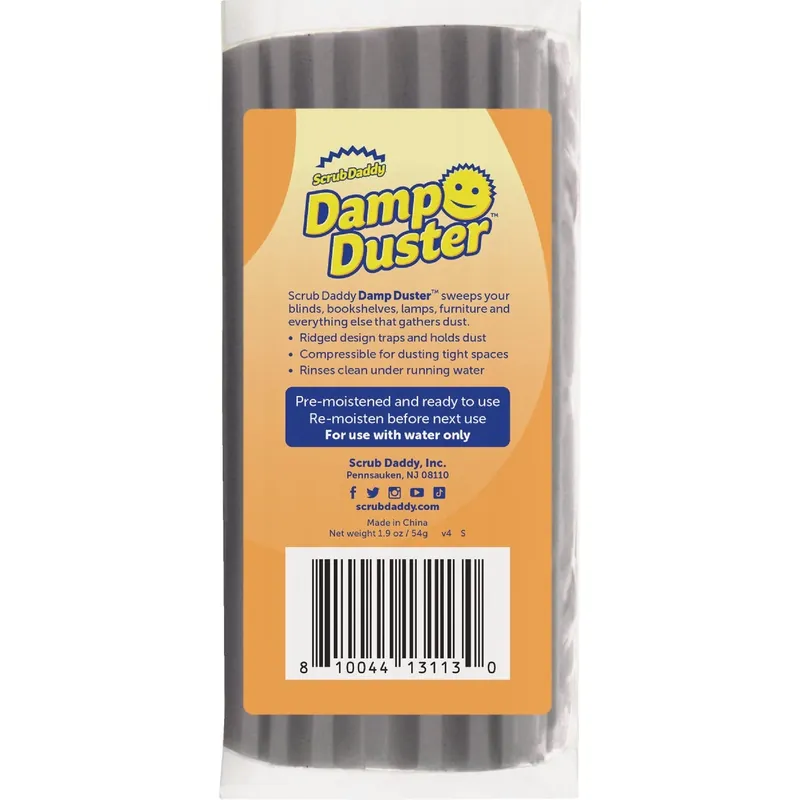 Damp Duster Sponge - 6 Inch Foam Cleaning Tool In Gray