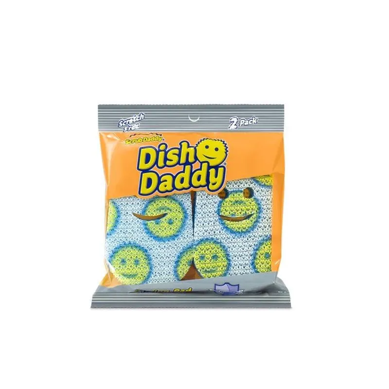 Scrub Daddy Dish Daddy Non‑Scratch Dishwand Refills – 5.8‑in Polymer Foam Sponge, Blue/White (1 Pack)