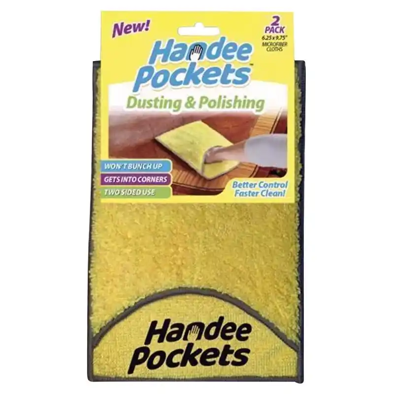 Handee Pockets Microfiber Cleaning Cloth 6.25 In. W X 9.75 In. L 2 Pk