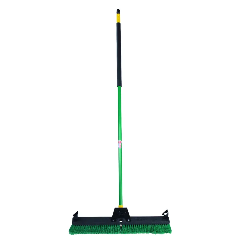 Super Bulldozer Push Broom, Indoor/Outdoor, Green, 24 In.