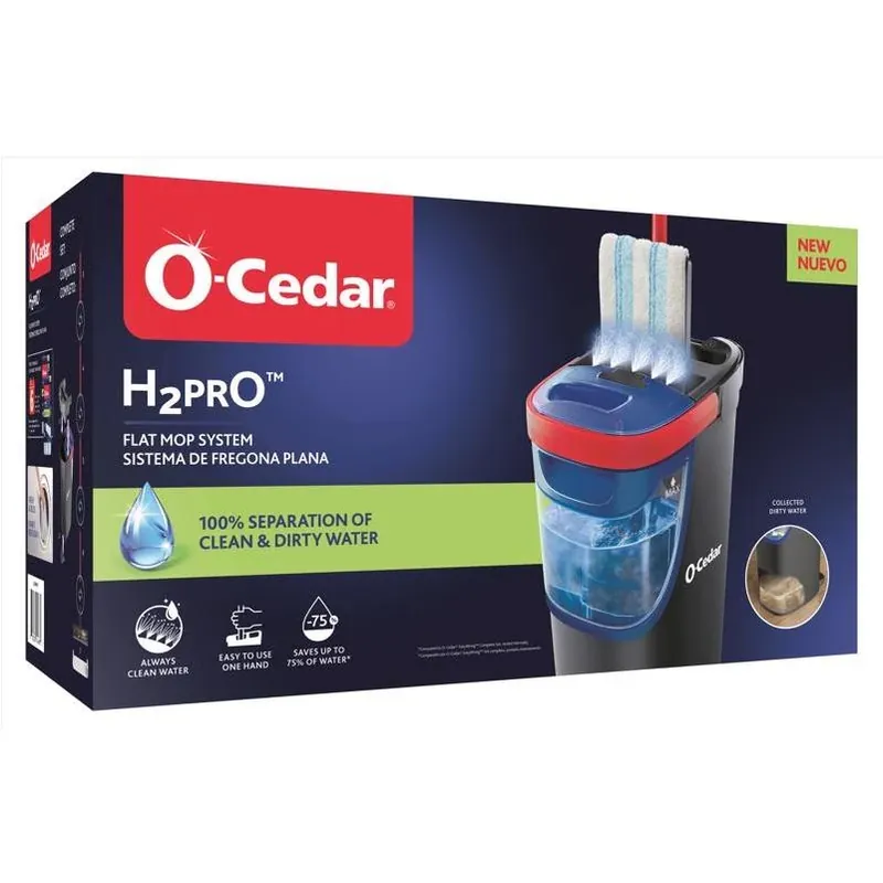 O‑Cedar H2O Flat Mop – Dual‑Tank, Battery‑Free Microfiber Cleaning System