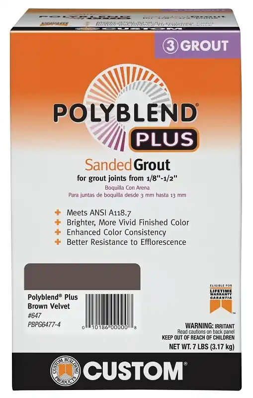 Polyblend Plus Sanded Grout, Brown Velvet, 7 Lb.