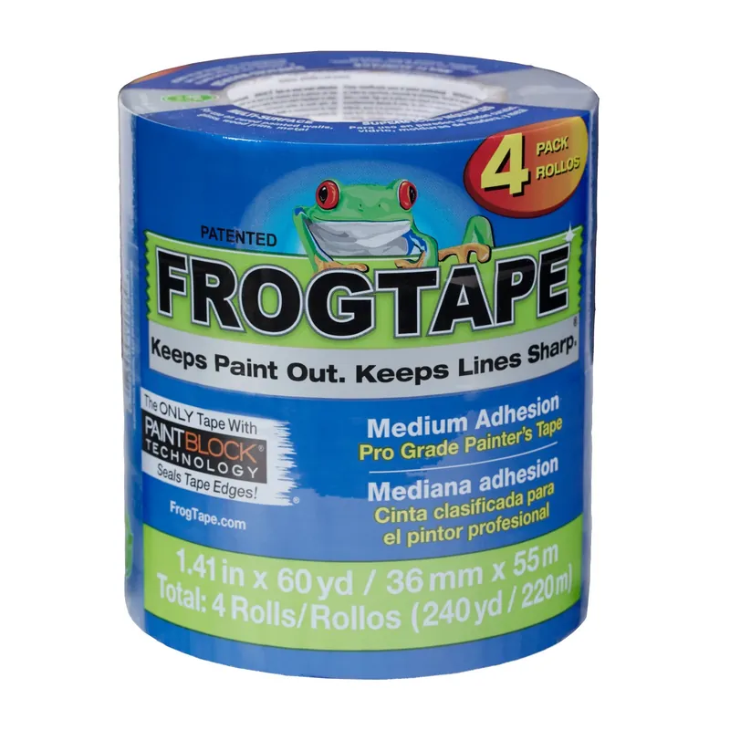 FrogTape Pro Grade 1.41 In. W X 60 Yd L Blue Medium Strength Painter‘s Tape 4 Pk