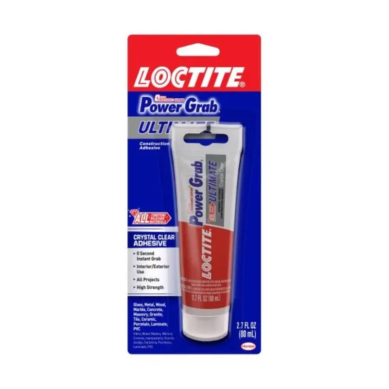 Power Grab Construction Adhesive 2.7 Oz Tube - Clear, Medium Strength, Uv Resistant
