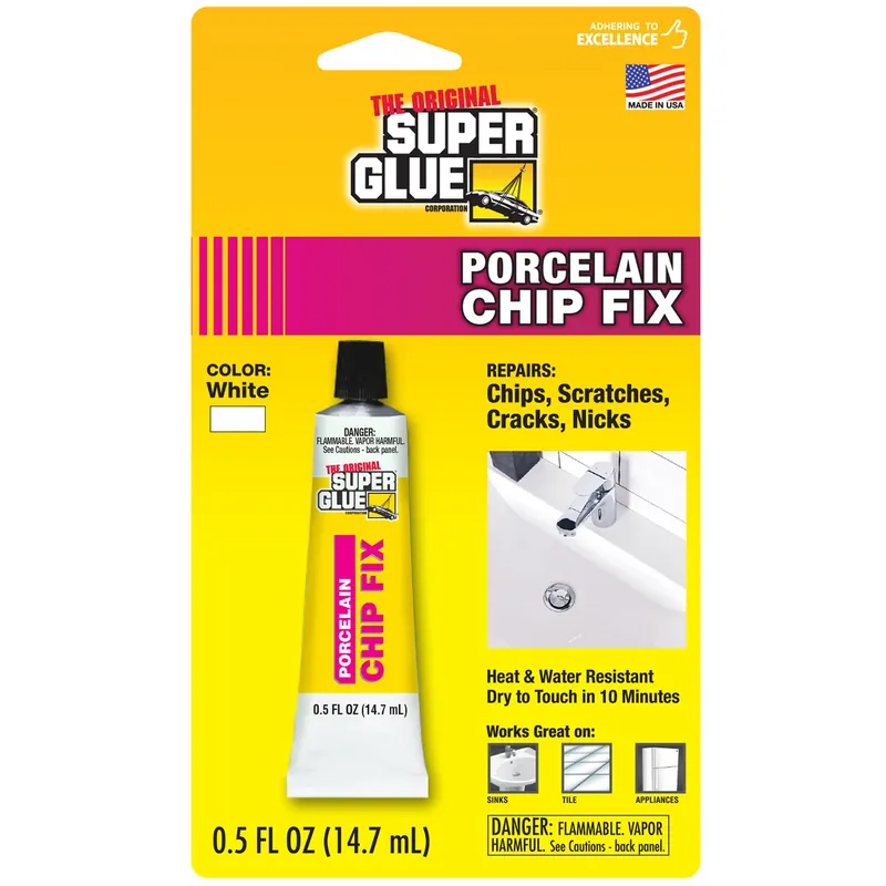 The Original Super Glue Porcelain Chip Fix High Strength White Crack Repair 0.5 Oz