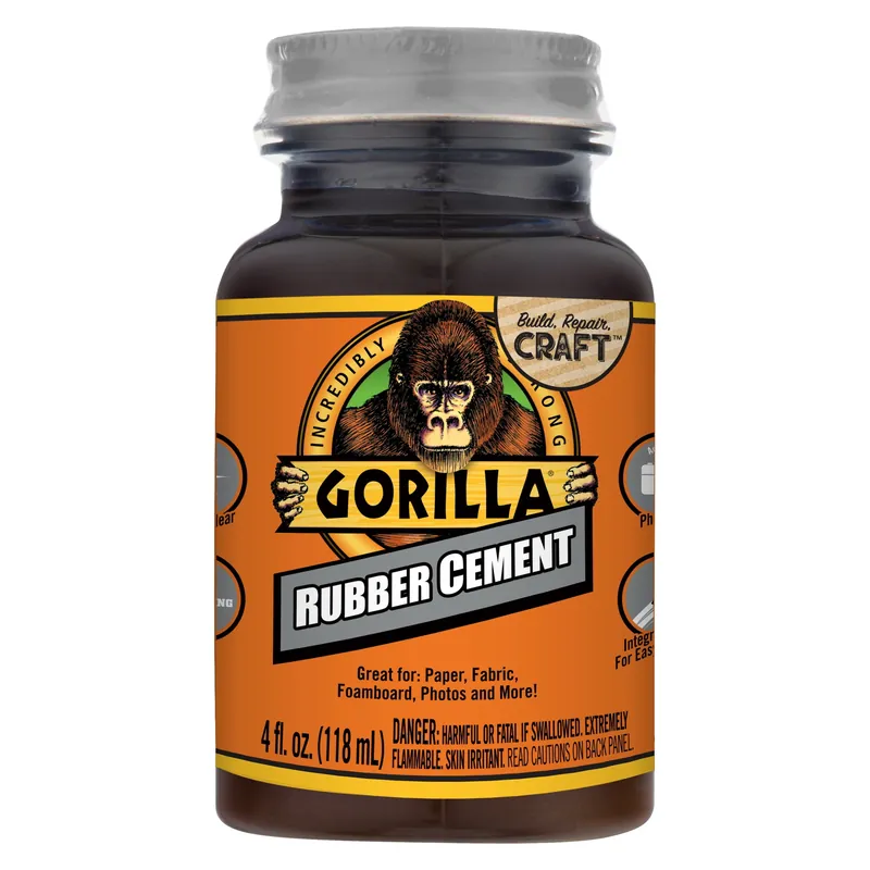 Gorilla Craft High Strength Clear Rubber Cement 4 Oz