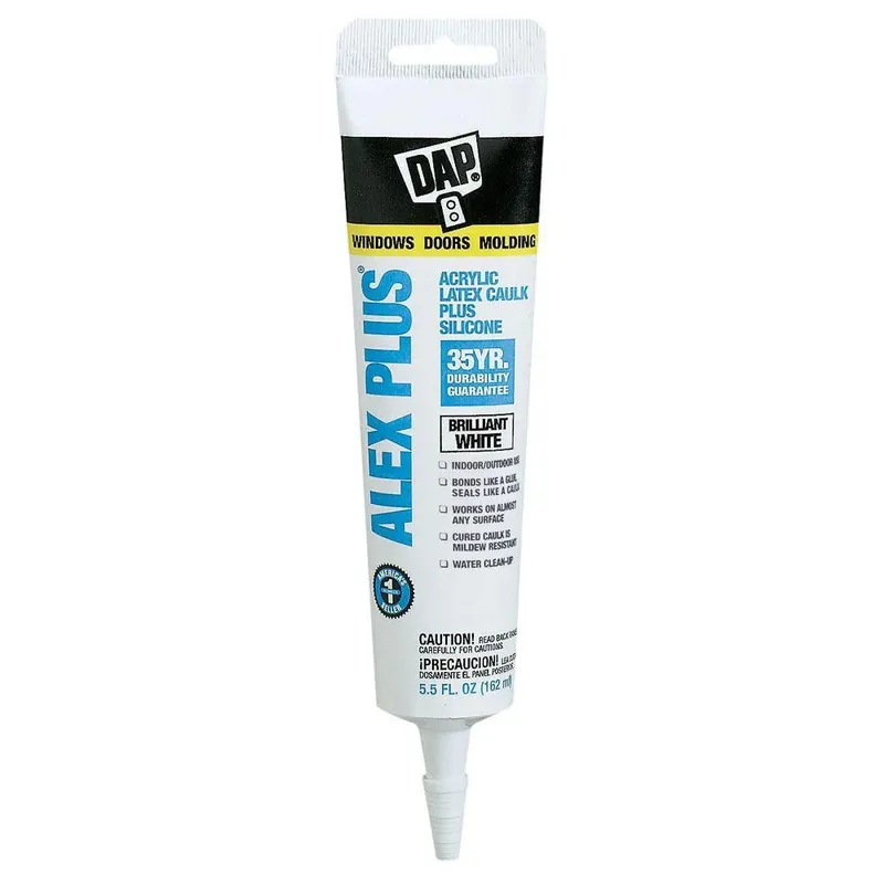 Dap Alex Plus 5.5 Oz. White Siliconized Acrylic Latex Caulk For Indoor/outdoor Use
