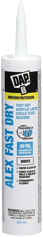 Alex Fast Dry White Acrylic Latex Caulk With Silicone 300 Milliliters