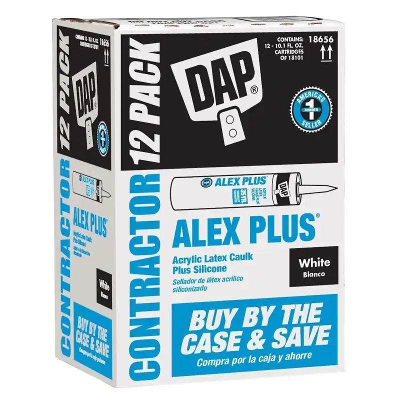 DAP Alex Plus White Siliconized Acrylic Latex All Purpose Caulk 10.1 Oz