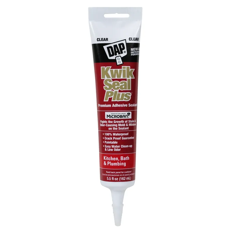 Kwik Seal Plus Kitchen/Bath Microban Caulk, Clear, 5.5-oz.