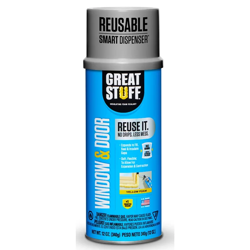 Window/Door Foam Sealant, Low Pressue, Smart Dispenser, 12-oz.