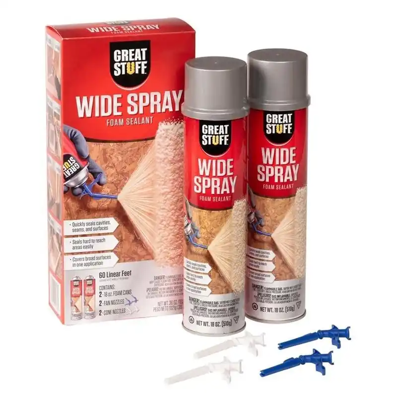 Great Stuff Wide‑Spray Polyurethane Foam Insulation Sealant – 36 oz Cream